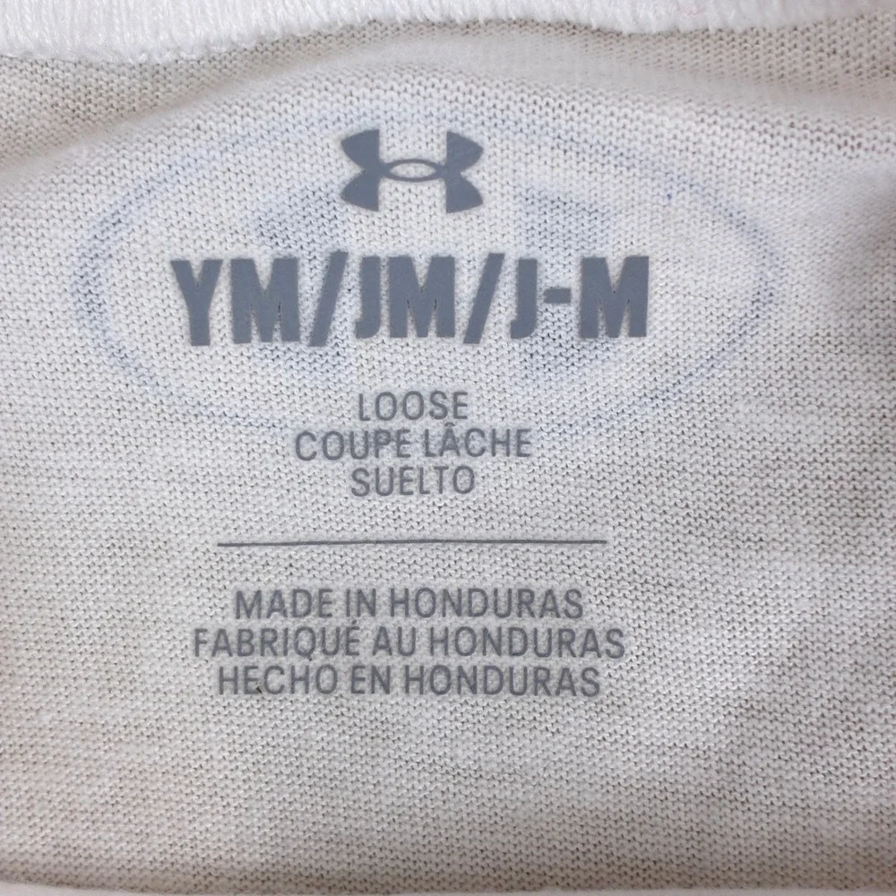 Under Armour Youth White Originators of Performance Graphic Tee Sporty Retro